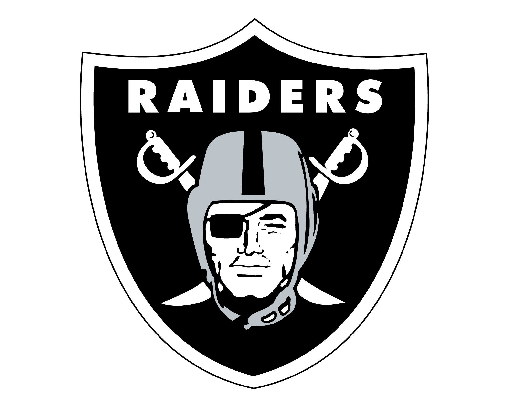 the official Las Vegas Raiders football team silver and black combination mark logo